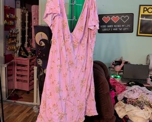 Wild Fable Pink Floral Midi Dress